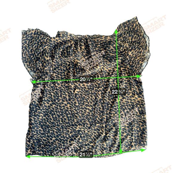 3 for $9 State 1 Leopard Print lined chiffon ruffle sleeve top M - Picture 2 of 8